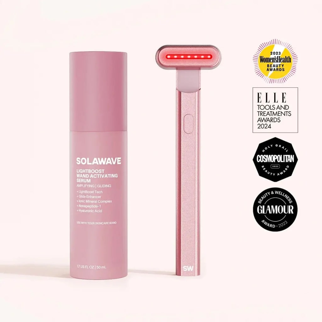 Revella™ 4‑in‑1 Red Light Therapy Wand + Activating Serum (Anti‑Aging, Skin Tightening, Collagen Boosting)