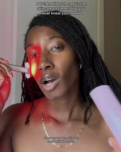 Revella™ 4‑in‑1 Red Light Therapy Wand + Activating Serum (Anti‑Aging, Skin Tightening, Collagen Boosting)